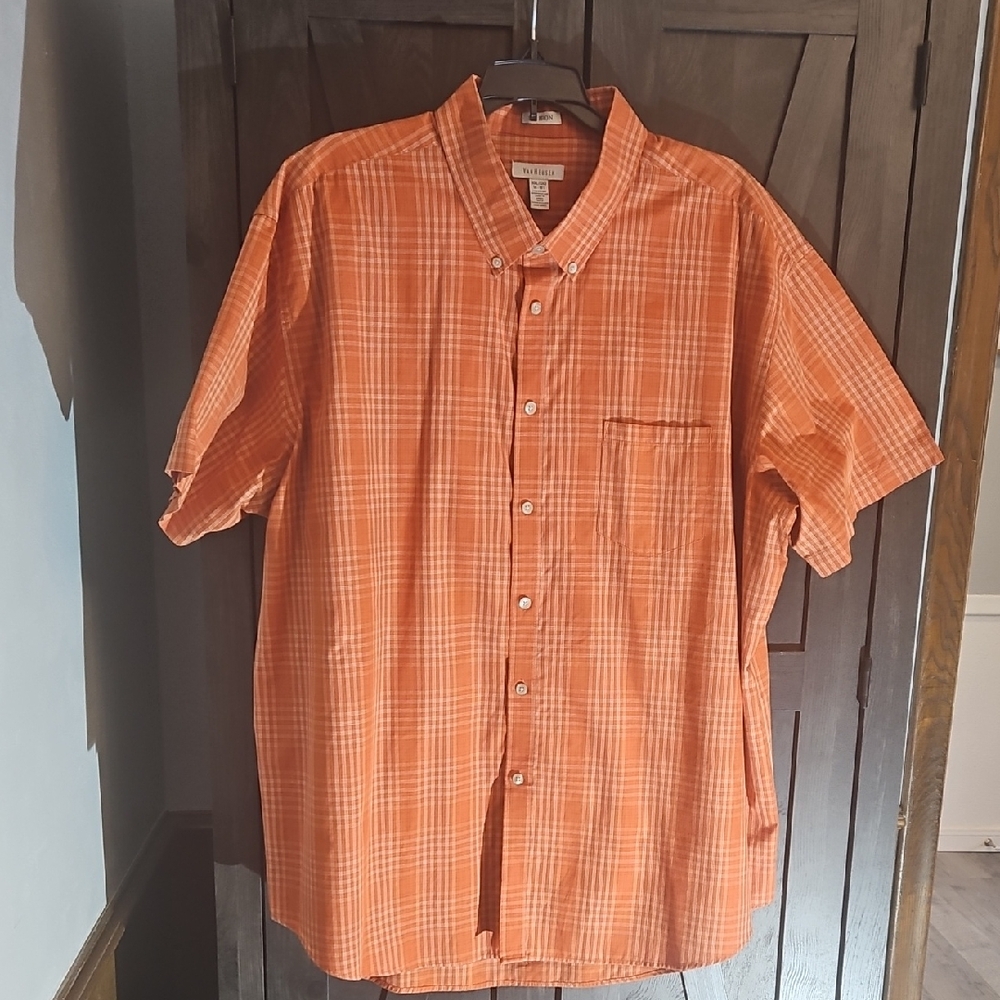 Van Heusen Orange Plaid Men's Shirt